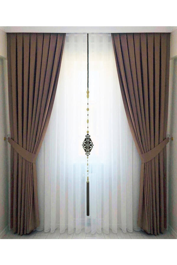 Brown Pleated Velvet Blackout Curtain High Quality Single Panel - 5