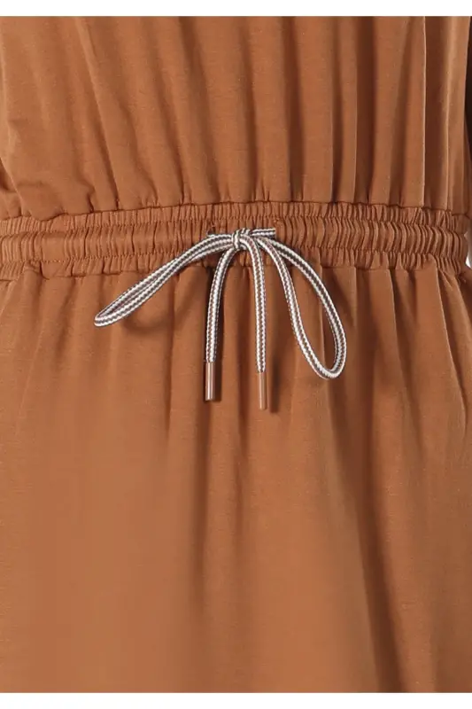 Brown, regular fit dress for women. - 5