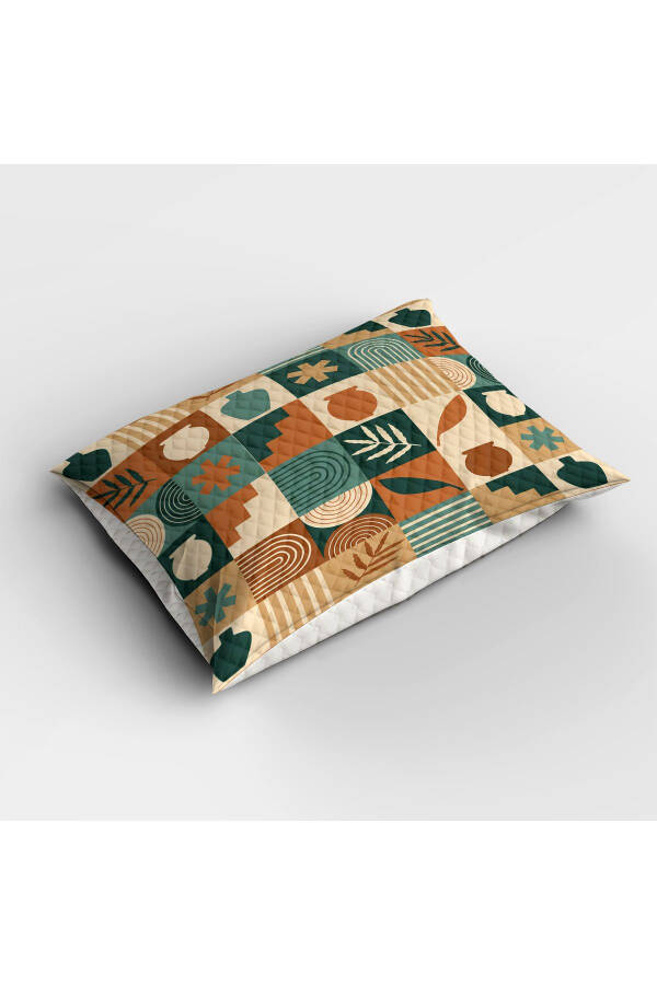 Brown Retro Patterned Printed Single and Child Quilt Set - 5