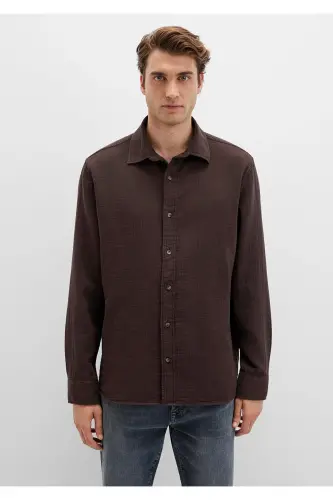 Brown Shirt Regular Fit 0211518-87537 - Brown - 3