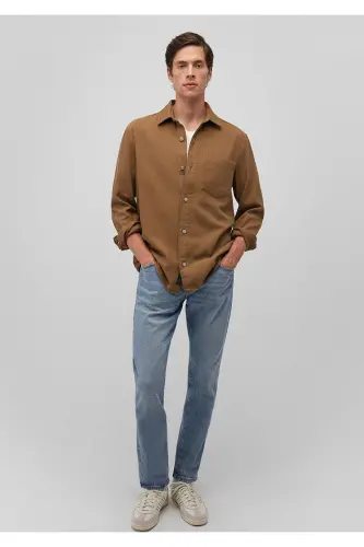 Brown Shirt Regular Fit / Normal Cut 02112 - 1
