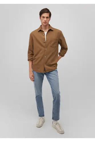Brown Shirt Regular Fit / Normal Cut 02112 - 2