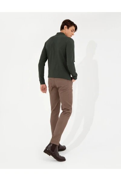 Brown Slim Fit Canvas Pants - 5