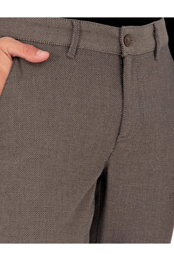 Brown Slim Fit Canvas Trousers - 5