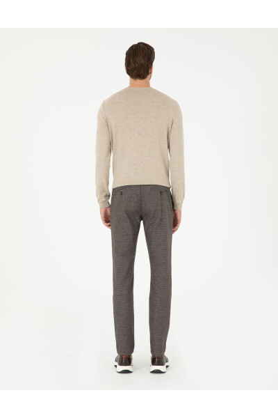 Brown Slim Fit Canvas Trousers - 4