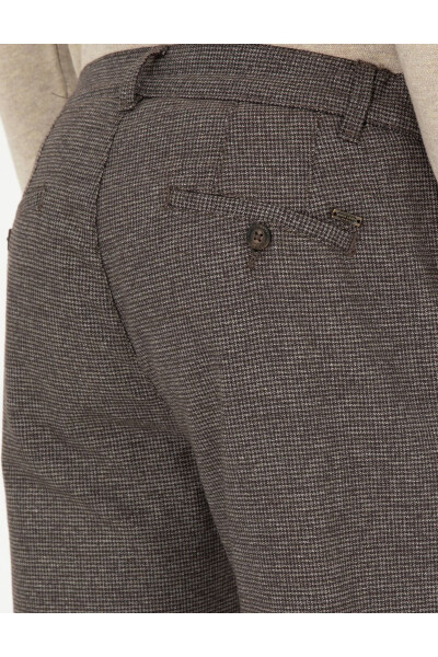 Brown Slim Fit Canvas Trousers - 6