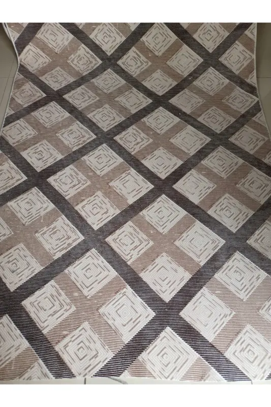 Brown Soft Washable Non-Slip Four Seasons Living Room, Bathroom, Balcony, Youth Room Cut Runner - 2