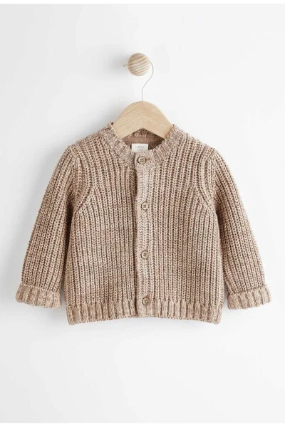 Brown Thick Knit Baby Cardigan - Modazone
