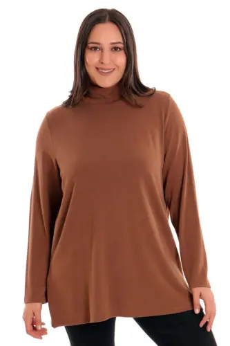 Brown Turtleneck Sweater - 1