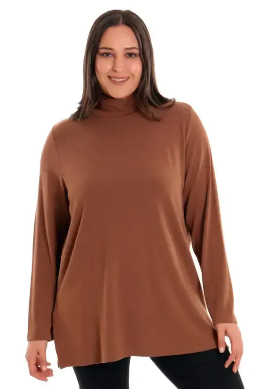 Brown Turtleneck Sweater - 1