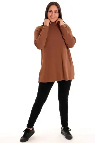 Brown Turtleneck Sweater - BÜYÜKBEDENIZ (1)