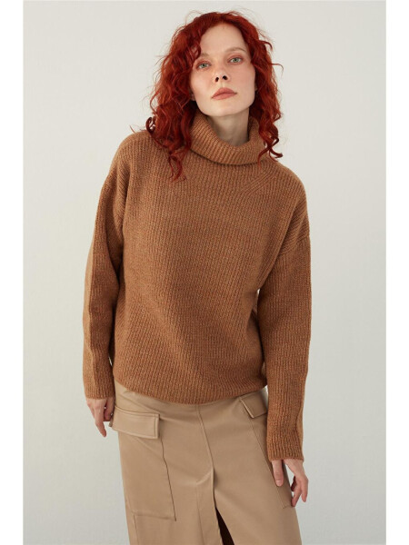 Brown V-Neck Basic Knit Sweater - 6