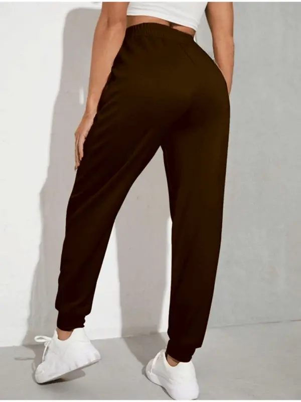 Brown Women's Regular Fit Thin Sweatpants Spr24eak81-Brown - 3