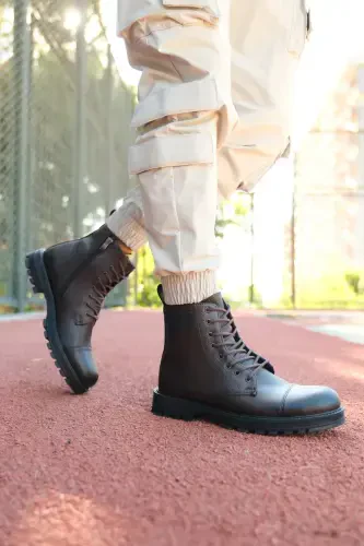 Brown Zippered Men's Ankle Boots 0012856-Brown - 3