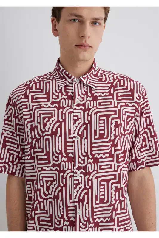 Bўртмали қизил кўйлак, кенг бичим - 5