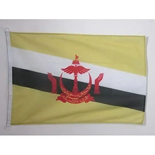 Brunei NAUTICAL Flag 18'' x 12'' - Bruneian flags 30 x 45 cm. - Banner 12x18 in for boat - AZ FLAG - AZ FLAG