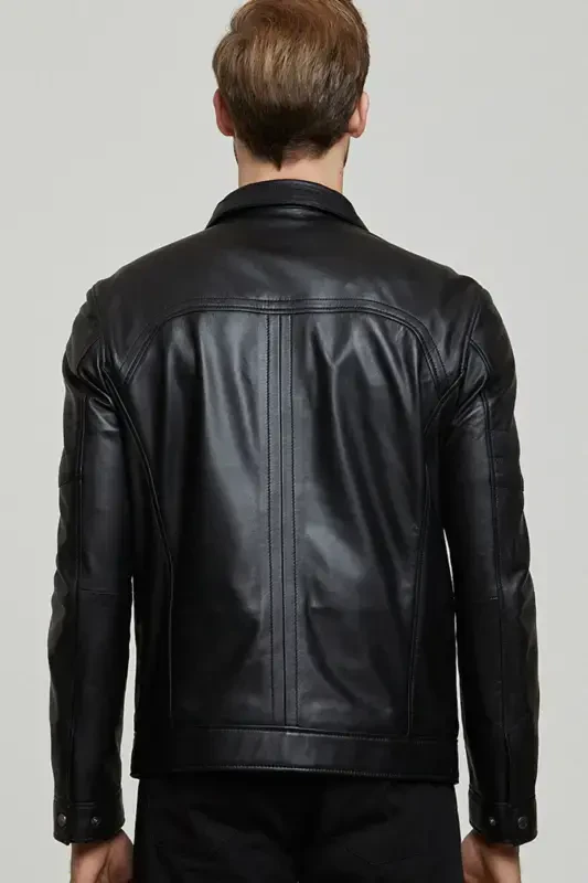 Bruno Men's Black Leather Jacket 21wge64011m - 4