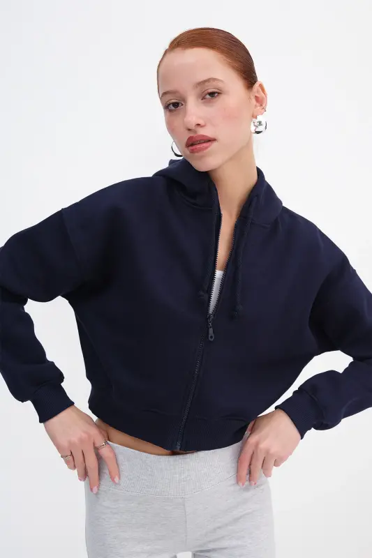 Brushed Zippered Sweatshirt H3717-w9 - 6