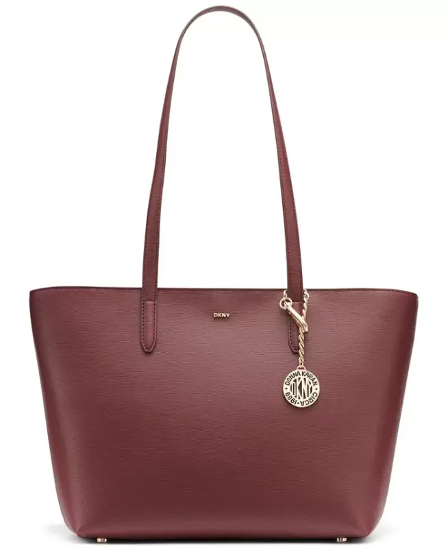 Bryant Medium Zippered Tote Bag - Aged Wine - DKNY