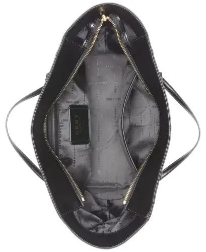 Bryant Medium Zippered Tote Bag-Black, Gold Tone - DKNY (1)