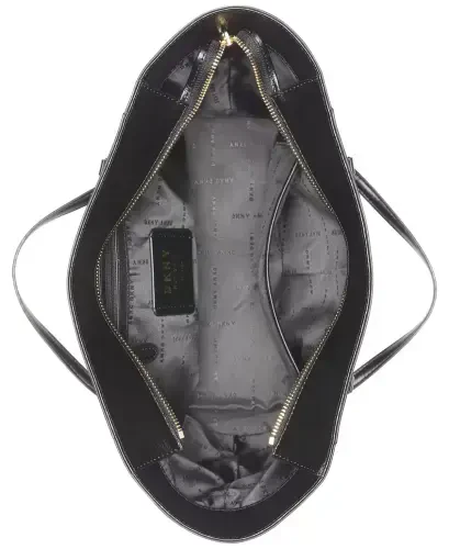 Bryant Medium Zippered Tote Bag-Black, Gold Tone - DKNY (1)