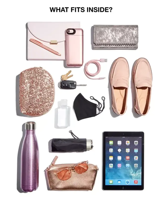 Bryant Oʻrta Fermuarli Tote Sumka-Qora, Oltin Rang - 3