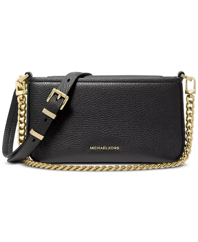Bryant Small Leather Convertible Crossbody-Black - MICHAEL KORS