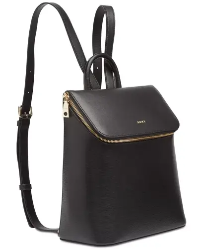 Bryant Top Zip Backpack-Black, Gold Tone - 7