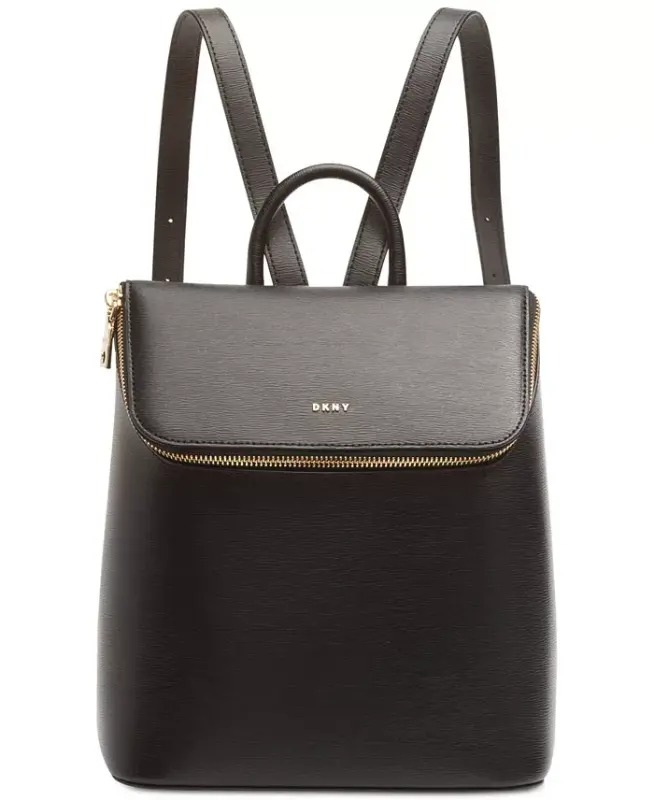 Bryant Top Zip Backpack - Black, Gold Tone - DKNY