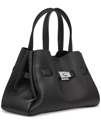 Bryar Small Crossbody Satchel Handbag - Black/Silver 