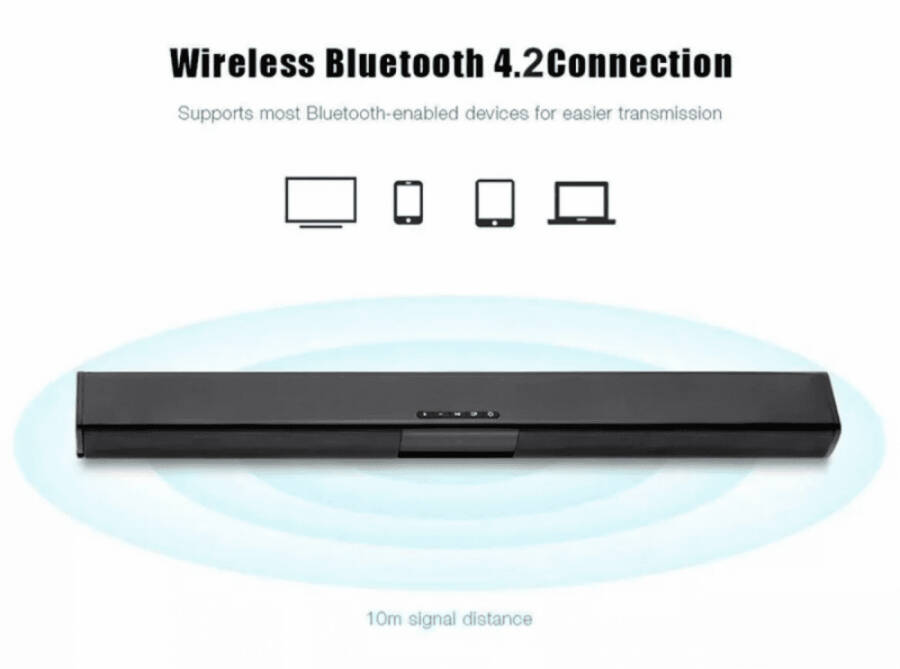 BS-28B Ses Çubuğu Bluetooth Hoparlör, 4 Güçlü Hoparlörlü TV Ses Çubuğu, TV Surround Ses Sistemi, 21 İnç, Bluetooth ile - 2