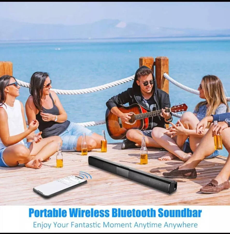 BS-28B Sound Bar Bluetooth Spiker Spiker, 4 Ta'sirchan Spikerli TV Saundbar, TV Saund Tuzimi Tuzimi, 21 Dyum, Bluetooth bilan - 6