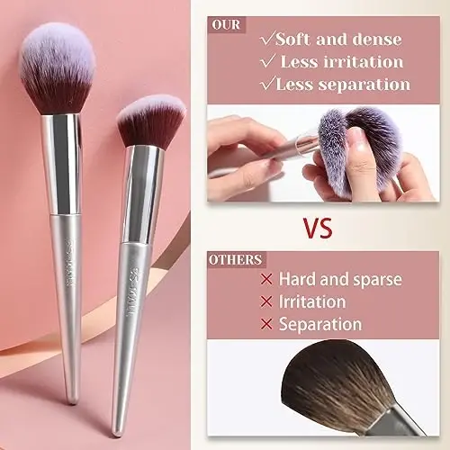 BS-MALL Makeup Brush Set 18 Pcs Premium Synthetic Foundation Powder Concealers Eye shadows Blush Makeup Brushes with black case - 3