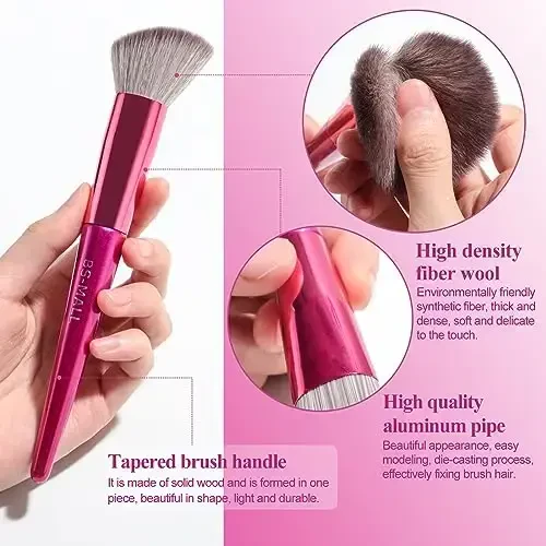 BS-MALL Makeup Brush Set 18 Pcs Premium Synthetic Foundation Powder Concealers Eye shadows Blush Makeup Brushes with black case - 4