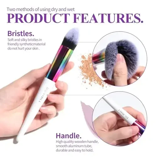 BS-MALL Makeup Brushes Makeup Tools Kit Premium Sintetik Pudra Foundation Kontur Konsiler Lab Bo'yoqlari To'plami 18 dona - 3