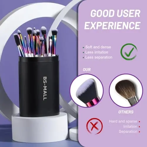 BS-MALL Makeup Brushes Makeup Tools Kit Premium Sintetik Pudra Foundation Kontur Konsiler Lab Bo'yoqlari To'plami 18 dona - 5