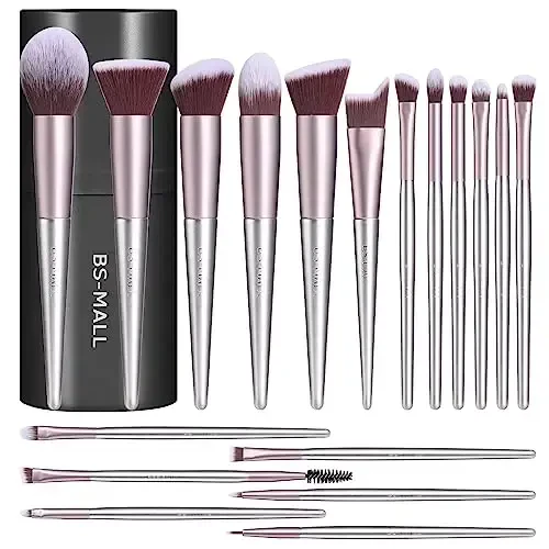 BS-MALL Makeup Brush Set 18 Pcs Premium Synthetic Foundation Powder Concealers Eye shadows Blush Makeup Brushes with black case - BS-MALL