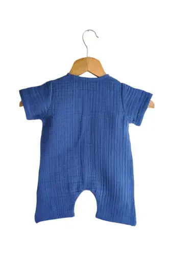 B.S.C HOME %100 Paxta Muslin Bolalar Tulum-indigo mo - 2