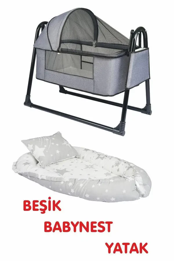 Btrend Babynest Bed and Pillow + Pocket Gift Rocking Basket Cradle Baby Bassinet Hammock 2-Piece Set - 1