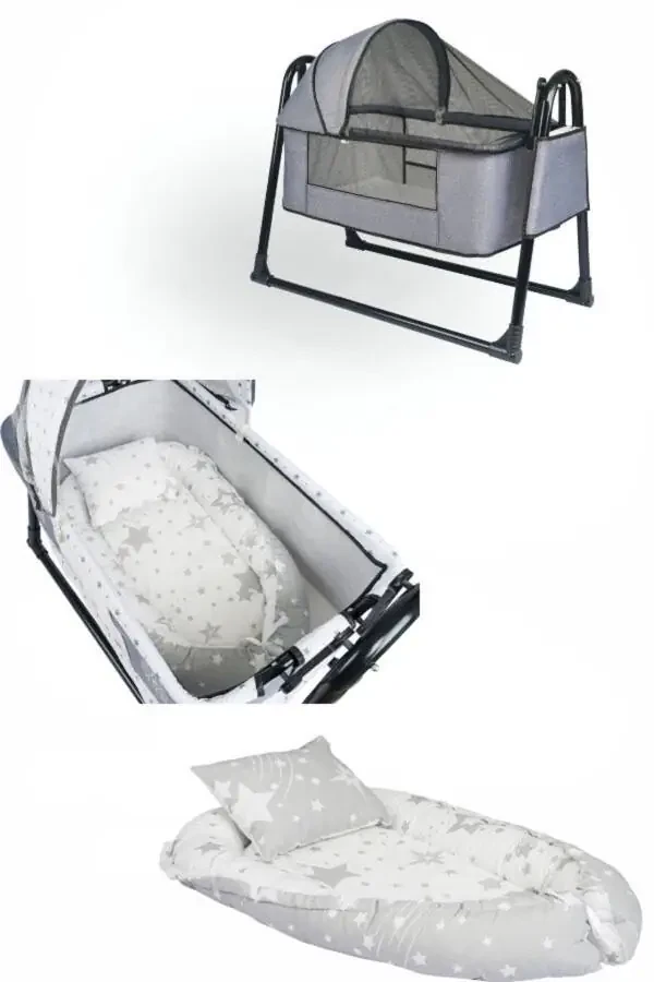 Btrend Babynest Кровать и подушка + подарочная сумка. Раскачивающаяся корзина-кровать для младенцев, гамак, комплект из 2 предметов. - 5