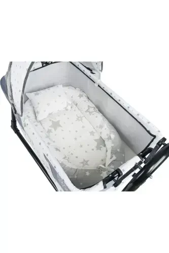 Btrend Babynest Yatak Ve Yastık+ Cep Hediyeli Sallanır Sepet Beşik Bebek Beşiği Hamak 2 li Set-A.Gri - 3