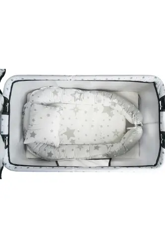Btrend Babynest Yatak Ve Yastık+ Cep Hediyeli Sallanır Sepet Beşik Bebek Beşiği Hamak 2 li Set - Bej - GENEL MARKALAR (1)