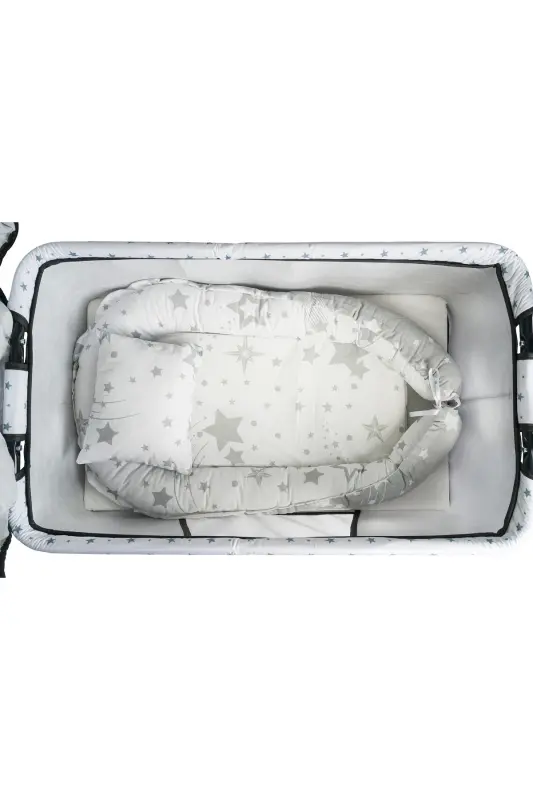 Btrend Babynest Yatak Ve Yastık+ Cep Hediyeli Sallanır Sepet Beşik Bebek Beşiği Hamak 2 li Set - Bej - 2