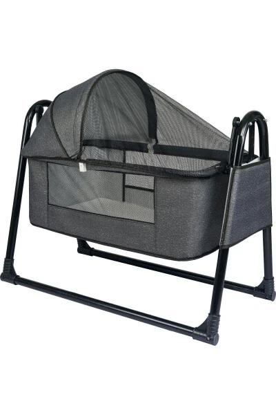 Btrend ipak fileli qora cho'ntak sovg'ali tebranadigan savat beshik portativ chaqaloq beshigi - ÖZBAY
