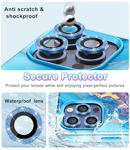 Btscase для iPhone 15 Pro Max Case 6.7 дюймов (2023), мраморный узор 3 в 1 сверхпрочный полнокорпусный противоударный жесткий ПК+мягкий силиконовый защитный чехол для женщин и девочек для iPhone 15 Pro Max, фиолетово-синий - 2