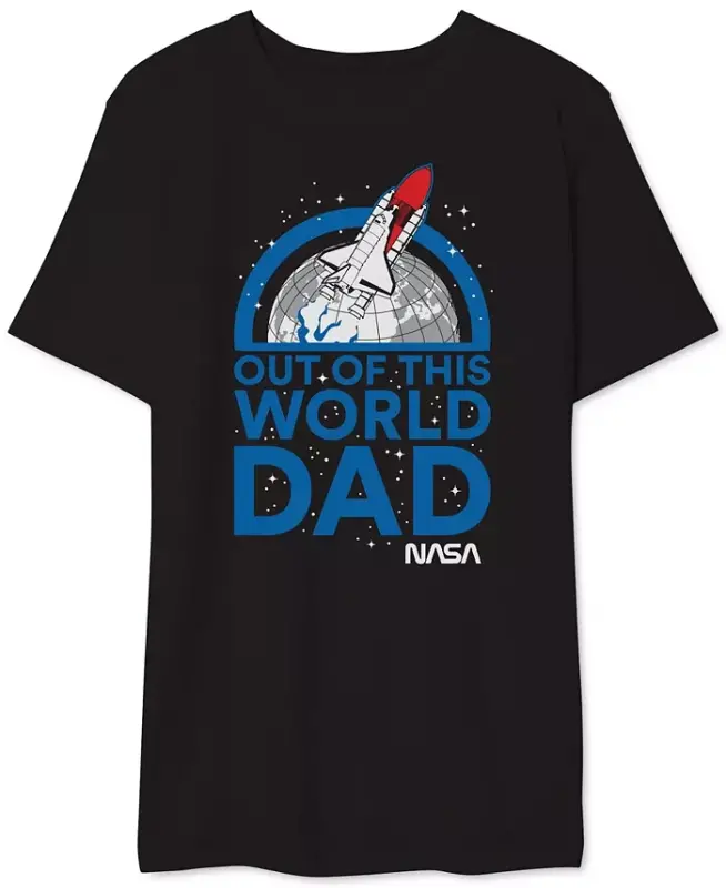 Out Of This World Dad NASA Men's Graphic T-Shirt - Black - AIRWAVES