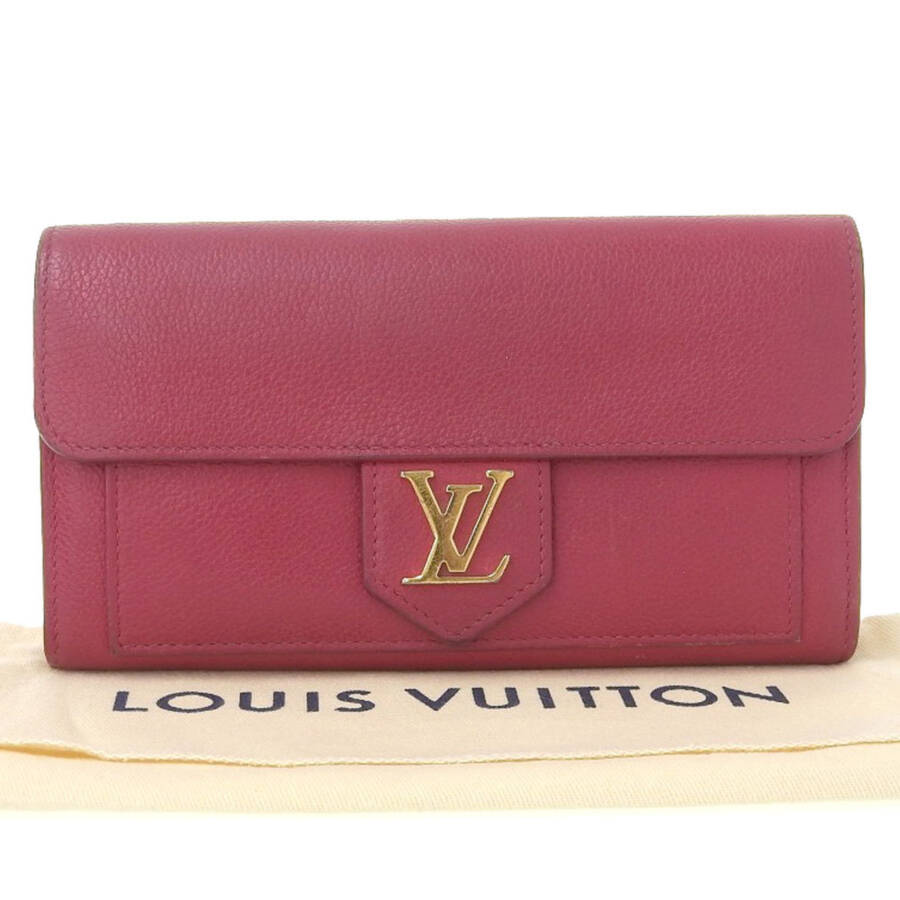 Б/у кошелек Louis Vuitton женский, кожаный, длинный (двухстворчатый), розовый (в хорошем состоянии) - 1