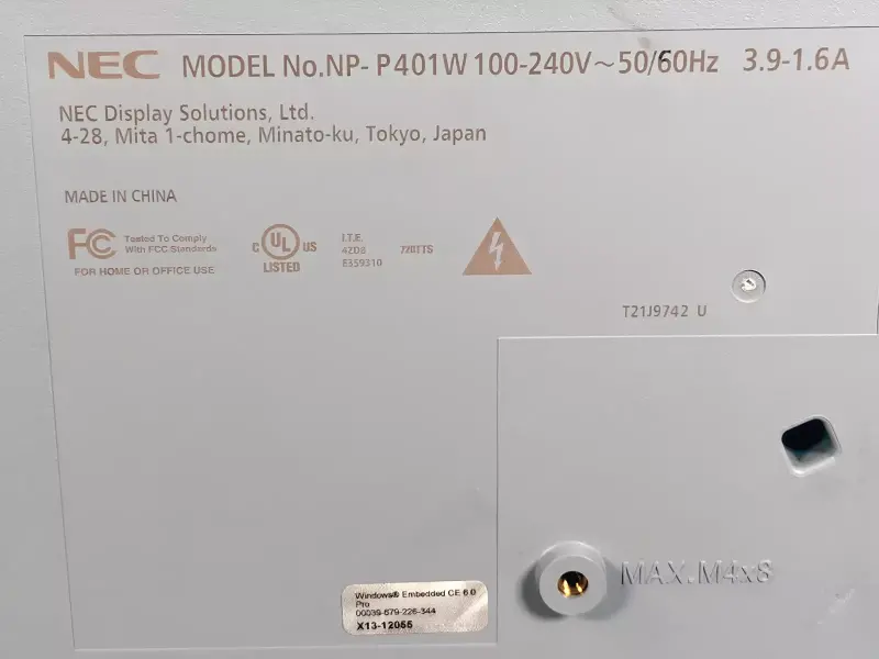 Б/у проектор NEC P401W Digital Projector 4000 ANSI 3LCD для профессионального использования в корпорациях с комплектом аксессуаров HD HDMI - 8