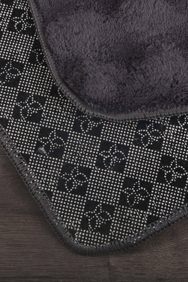 Bubble Anthracite Soft Large Size Double Non-Slip Base Washable Bath Mat - 5