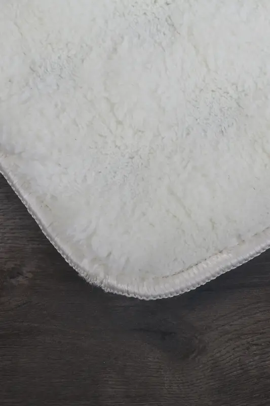 Bubble Cream Soft Large Size Double Non-Slip Base Washable Bath Mat-Cream - 2